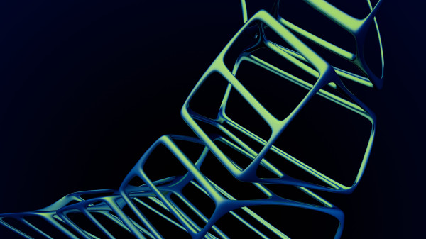Abstraktes, geometrisches, 3d-gerendertes Kunstdesign