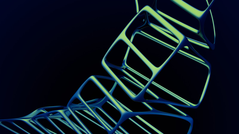 Abstraktes, geometrisches, 3d-gerendertes Kunstdesign
